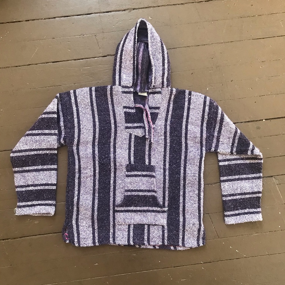 90s purple Baja drug rug hoodie perfectly worn